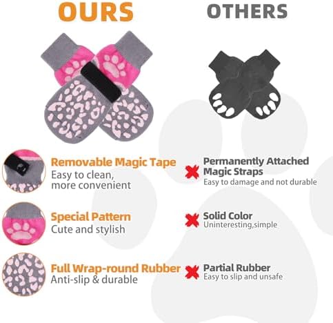 KOOLTAIL Dog Socks for Hot/Cold Pavement to Prevent Licking Paws for Hardwood Floors,Anti Slip,Pet Boots&Paw Protector with Grippers,Puppy Shoes Booties for Small Medium Large Senior Dogs - Image 4