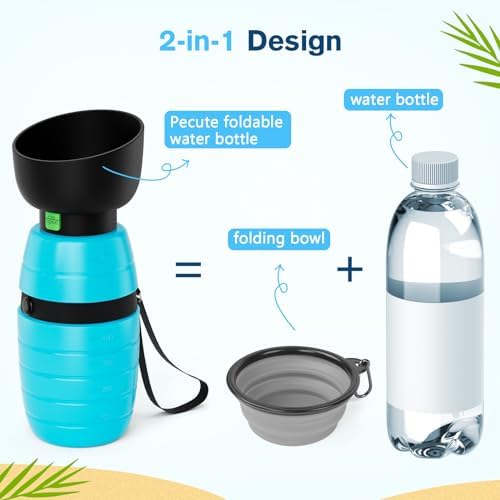 Pecute Portable Dog Water Bottle 29oz, Pet Walking Water Bottle - Image 2