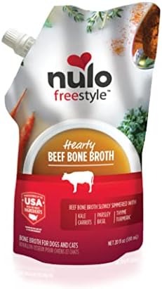 Nulo Freestyle Bone Broth, Premium Food Topper for Cats and Dogs, with Collagen and Chondroitin Sulfate to Help Boost the Quality of Your Pet’s Coat and Skin, 20 FL Oz Pouch by NuloPetFoodInc