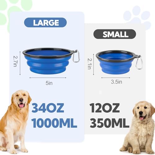Collapsible Dog Bowl for Travel,2-Pack 12oz Pet Portable Water Food Bowls - Image 4