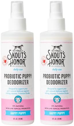SKOUT'S HONOR Probiotic Puppy Deodorizing Spray, Happy Puppy 8 oz, 2-Pack by SKOUTSHONOR