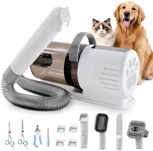 Dog Grooming Vacuum, Pet Grooming Kit with Vacuum, Hair Clipper, 7 Tools by Unknown