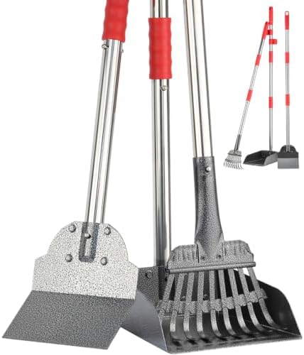 FUSBUNTY Long Handle Dog Pooper Scooper, Heavy Duty Stainless Steel Rake by FUSBUNTY