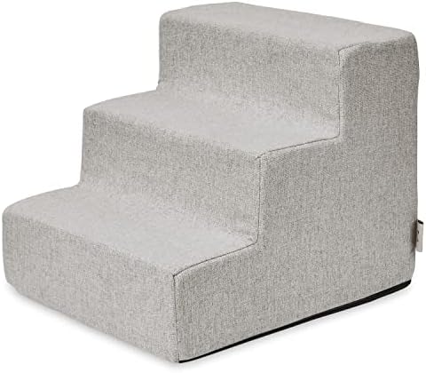 Best Pet Supplies Dog Stairs & Steps - Foam Steps for Small Dogs & Cats, Non-Slip Indoor Balanced Pet Step Support, Dog Ramp, No Assembly, Sand, 3-Step by BestPetSuppliesLLC