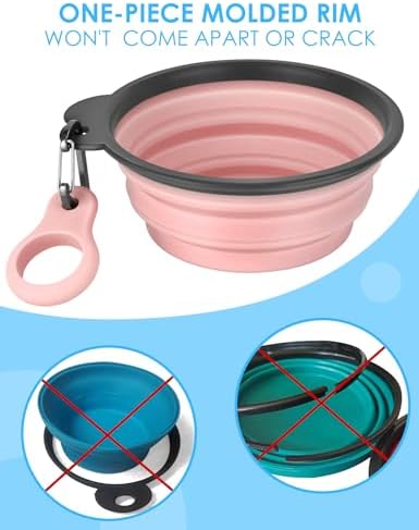 Aonkey 2 Pack 37oz/4.6 Cup Collapsible Dog Bowls with Bottle Carrier - Image 4