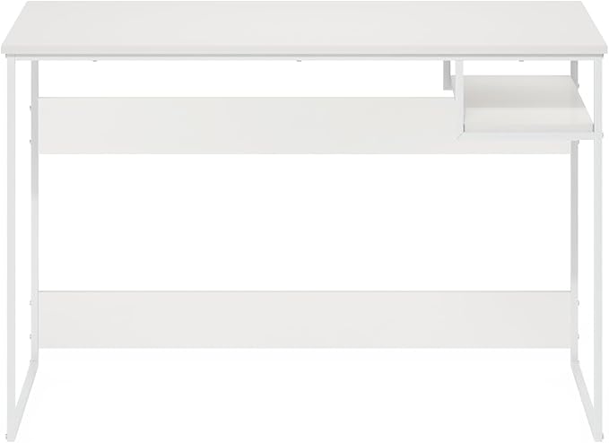 Furinno Moretti Desk, 45" Wide Metal Frame Gaming Desk with Open Shelf, Computer Desk, Writing Desk, Office Desk for Home Office, Study Room, Dorm, Bedroom, Solid White - Image 6