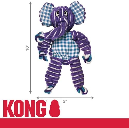 Kong Floppy Knots Rope and Plush Dog Toy, Elephant, Small/Medium - Image 3