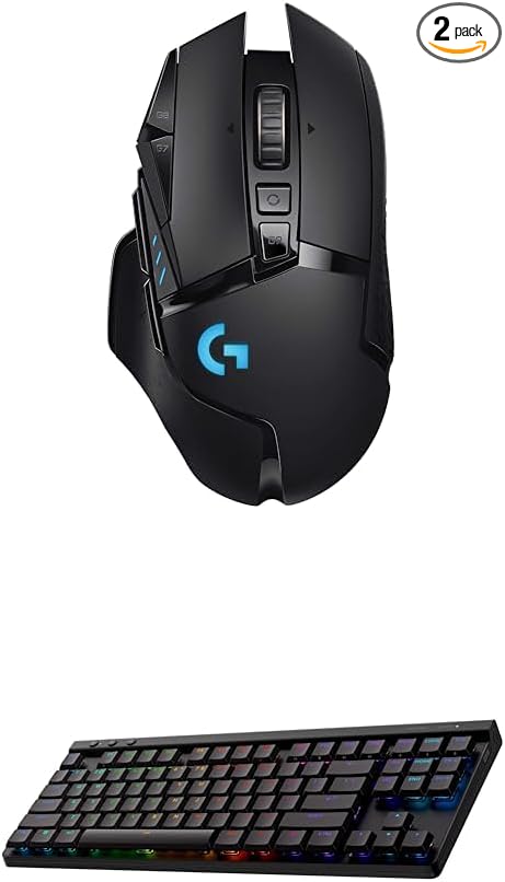 Logitech G502 Lightspeed Wireless Gaming Mouse + G515 TKL Wireless Gaming Keyboard (Tactile) Bundle: Black by Unknown