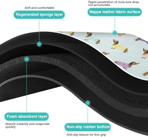 Dachshund Dog Food & Water Mat, Pet Feeding Mat for Floor Non-Slip Waterproof, Super Absorbent Cat Bowl Mat, Easy to Clean Eco-Friendly Durable Pet Placemat,12" × 20" - Image 6