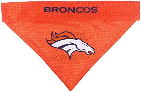 NFL DOG BANDANA - DENVER BRONCOS REVERSIBLE PET BANDANA. 2 Sided Sports Bandana with a PREMIUM Embroidery TEAM LOGO, Small/Medium. - 2 Sizes & 32 NFL Teams available - Image 3