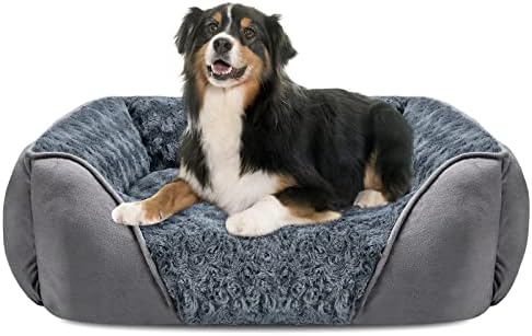 INVENHO X-Large Dog Bed for Large, Medium, Small Dogs - Rectangle, Washable, Orthopedic, Soft Calming Sleeping Puppy Bed - Durable Pet Cuddler with Anti-Slip Bottom - XL (35"x25"x10") by INVENHO