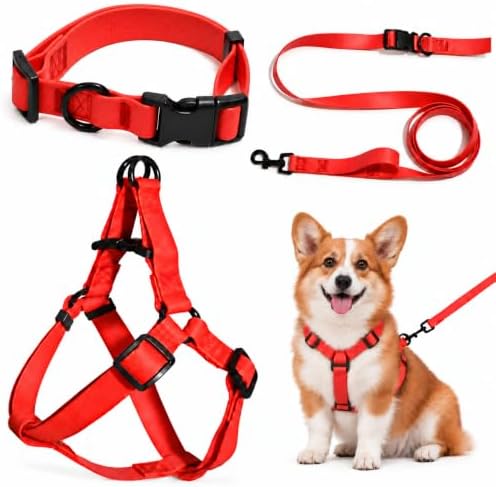 Dog Harness Collar and Leash Set - Dog Harnesses Fits Medium Large Dogs by Unknown