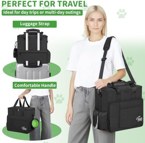 TORIBIO Large Dog Travel Bag for Supplies with Food Bowl - Image 5