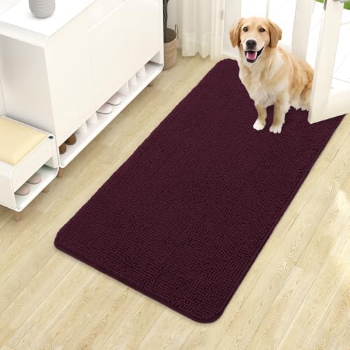 OLANLY Dog Door Mat for Muddy Paws 40x24, Super Absorbent Chenille Mud Mat by OLANLY