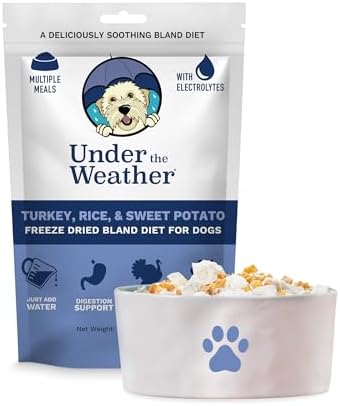 Under the Weather Bland Diet for Dogs | Easy to Digest for Sick Dogs |Always Be Ready| Contains Electrolytes - All Natural Freeze Dried 100% Human Grade Meats| 1 Pack- Rice Turkey & Sweet Potato - 6oz by UndertheWeather