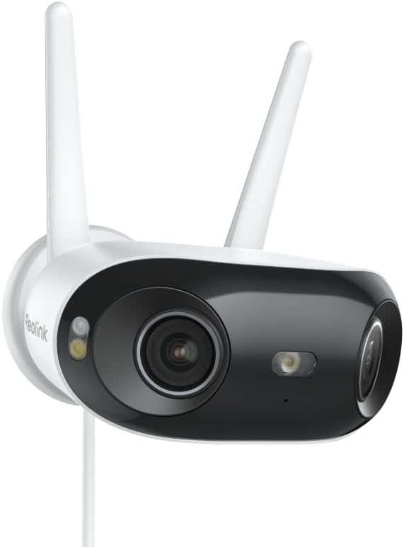 REOLINK 4K 8MP 180° Panoramic Security Camera with Dual-Lens, 2.4/5GHz Dual-Band Wi-Fi 6, Motion Track, Up to 512GB microSD Card Storage, Plug-in Power, Color Night Vision, Elite WiFi by Unknown