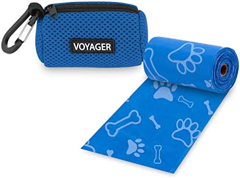 Best Pet Supplies Dog Poop Bag Holder Leash Attachment with Reusable Dispenser for Travel, Walking, Park, and Outdoor Use, Durable with Clip-On - Royal Blue, Mesh Dispenser w/15 Bags by BestPetSuppliesLLC