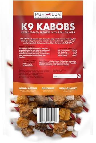 Pur Luv Dog Treats, K9 Kabobs Made with Real Chicken, Duck, and Sweet Potato, 12 Ounces, Dog Snacks, Healthy, Easily Digestible, Long-Lasting, High Protein Treat, Satisfies Urge to Chew (Pack of 12) - Image 2