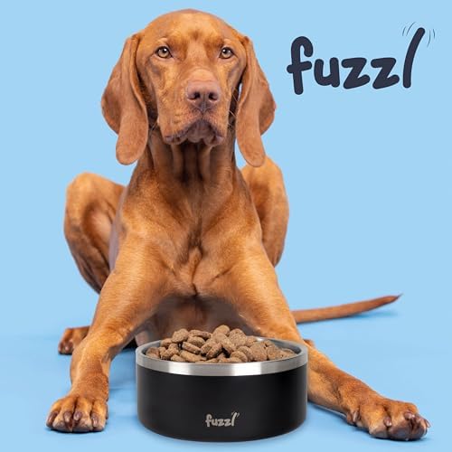Fuzzl Titan Dog Bowl 8 inch - Matt Black Insultated Thermal Bowl for Indoors and Outdoors with Rubber Base - Versatile Dog Bowls and Water Bowl for Hydration and Feeding for Large and XL Dogs - Image 2