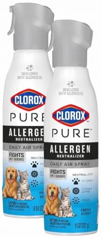 Clorox PURE Allergen Neutralizer Daily Air Spray, Fights Pet Odors, Fresh Scent, 8 Ounces (Pack of 2) by Clorox