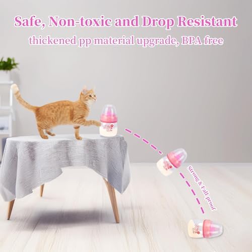 Pet Feeding Bottle and Syringes,60ml Nursing Bottle, 3 Sizes Nipples with Ventilation Valve Resistant Tearing Perfect for Puppies, Kittens, Small Wildlife (Pink) - Image 7