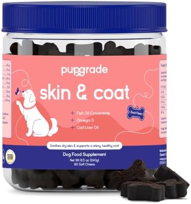 PupGrade Skin & Coat Supplement for Dogs, Duck Flavor – 60 Soft Chews by PupGrade