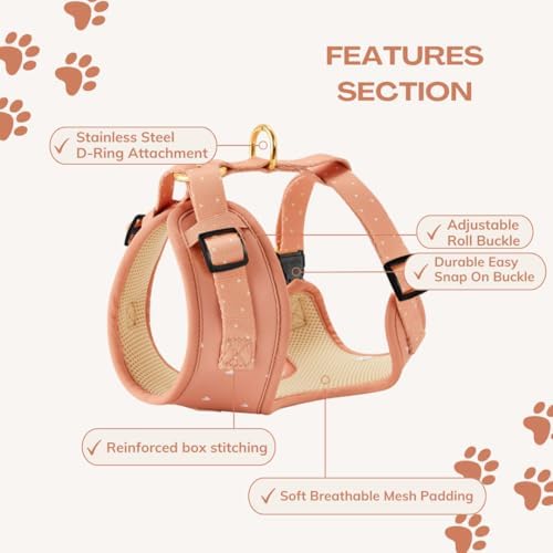 Wagging Tail Premium No Pull Dog Harness - Adjustable, Soft, Cute Dog Vest for Medium, Large & Small Dogs (Hearts, Large) - Image 4