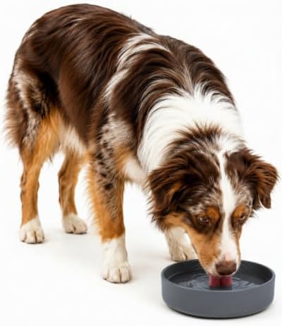 The Perfect Dish - Silicone Dog Bowl for Food & Water, 7.5"x2.25"- Charcoal by ShouldWeGo