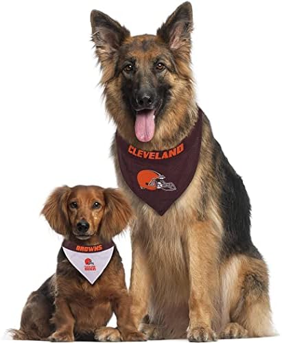 Pets First NFL DOG BANDANA - CLEVELAND BROWNS REVERSIBLE PET BANDANA. 2 Sided Sports Bandana with a PREMIUM Embroidery TEAM LOGO, Small/Medium. - 2 Sizes & 32 NFL Teams available - Image 6