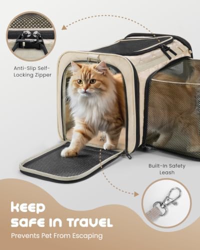 MIDOG Soft Cat Carrier Airline Approved, Expandable for Cats Up to 15lbs - Image 4