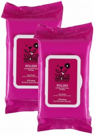Wags & Wiggles Very Berry Polish Multipurpose Dog Wipes, Count of 200 by FetchforPets