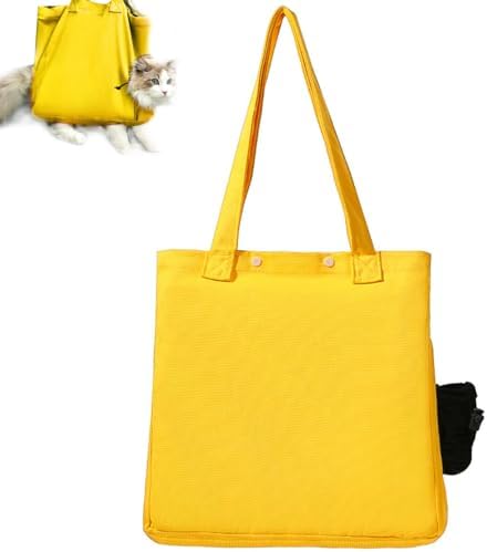 Cats Carrying Bag, Adjustable Pet Shoulder Bag with Holes for Cat's Legs & Head Movement Up to 16.5Lbs for Walk Support Cats Dogs by Mioyoow