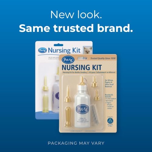PetAg Nursing Kit - 2 oz, Pack of 2 - Promotes The Natural Feeding of Liquids to Baby Animals - Each Kit Includes 2 oz. Bottle with Cap, 5 Nipples & Cleaning Brush - Image 2