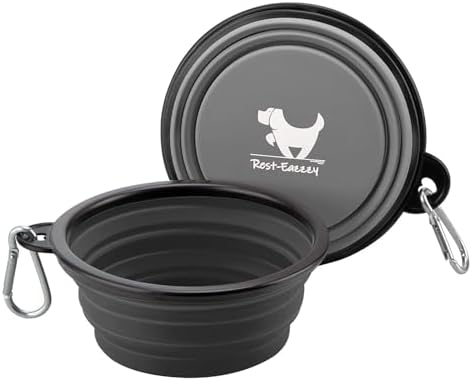 Rest-Eazzzy Collapsible Dog Bowls, 2 Pack Sturdy Portable Dog Water Bowls by Rest-Eazzzy