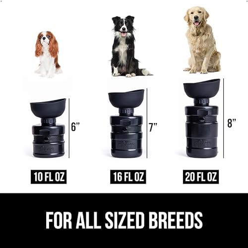 GORILLA GRIP Portable Dog Water Bottle, Food Grade Silicone, 20oz Black - Image 6