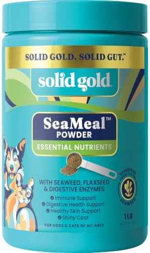 Solid Gold Dog & Cat Multivitamin Powder, Omega 3 & Kelp, Skin & Coat, 1LB by SolidGoldPet