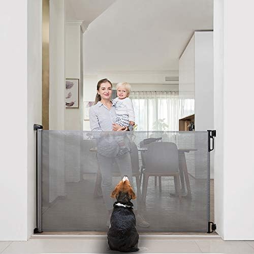 EasyBaby Extra Wide and Extra Tall Retractable Baby Gate Extends up to 71" Wide, 39.3" (100cm) Tall, Grey/Pet Retractable Gates for Stairs, Doorways, Hallways, Indoor and Outdoor - Image 2