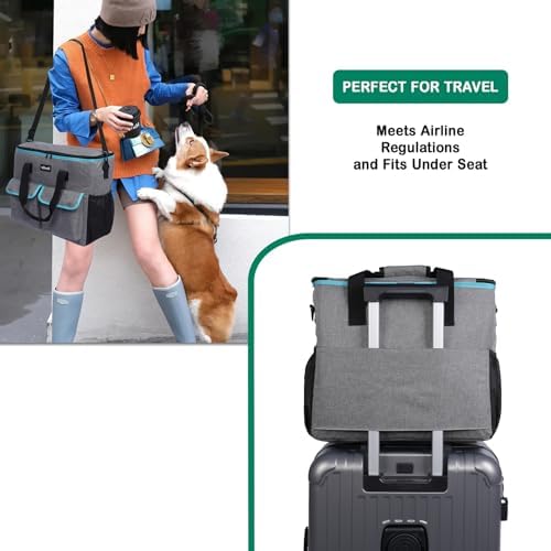 Dog Travel Bag - Dog Travel Kit for a Weekend Away Set Includes Pet Travel Bag Organizer for Accessories, 2 Collapsible Bowls, 2 Travel Food Container - Image 6