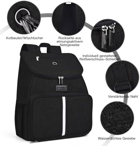 BAGLHER丨Dog Travel Bag, Airline Approved Pet Supplies Backpack, Dog Travel Backpack Accessories Set with 2 Silicone Collapsible Bowls and 2 Food Baskets. Black - Image 5