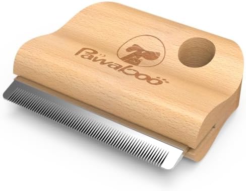Pawaboo Deshedding Brush for Dogs&Cats, Wood Dog Hair Removal Comb, 3inch by Pawaboo