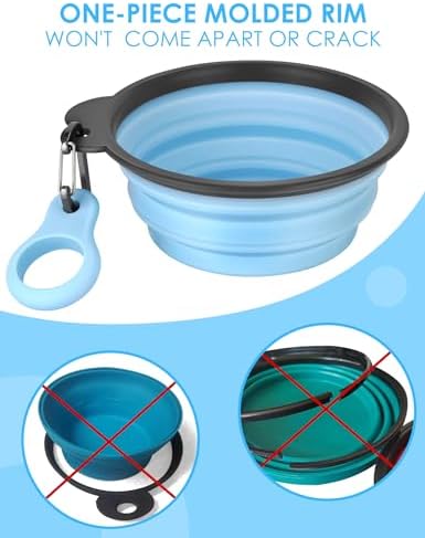Aonkey 2 Pack 15oz/1.8 Cup Collapsible Dog Bowls with Bottle Carrier - Image 3