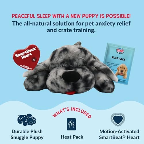 Snuggle Puppy Heartbeat Toy, Calming Comfort, Breed Buddies Blue Merle - Image 3