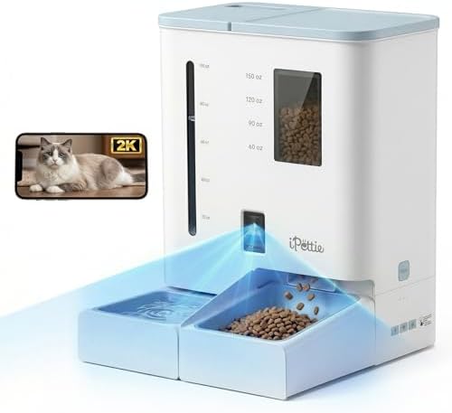 iPettie Camera Automatic Cat Feeder and Water Dispenser, 5G/2.4GHz WiFi by iPettie