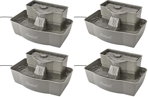 PetSafe Drinkwell Multi-Tier Pet Fountain, Cats & Dogs, Large, 100oz Capacity (Pack of 4) by PetSafe
