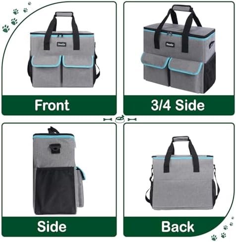Dog Travel Bag - Dog Travel Kit for a Weekend Away Set Includes Pet Travel Bag Organizer for Accessories, 2 Collapsible Bowls, 2 Travel Food Container - Image 3