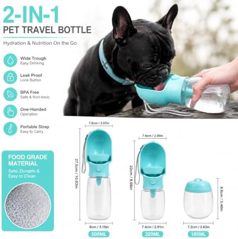 2-in-1 Dog Cat Portable Water & Food Travel Dispenser Bottle(Pink) - Image 7