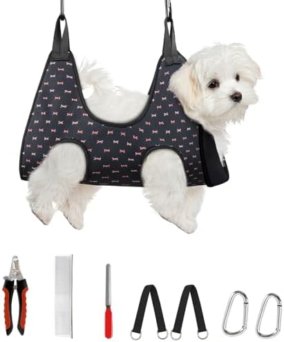 Supet Dog Grooming Hammock for Nail Trimming, Pet Grooming Hanging Harness by Supet