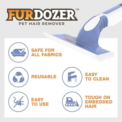 FurDozer Pet Hair Remover & Auto Detailing Tools - Cat & Dog Hair Remover for Carpets, Car Interiors, Couches, Bedding, & Pet Furniture (Purple, (2 Pack) - X6) - Image 6