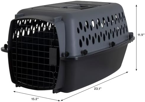Petmate Pet Porter Dog Kennel 23in, Dark Gray and Black, Pets up to 15lbs 23.1" L x 15.2" W x 11.9" H (Pack of 5) - Image 5