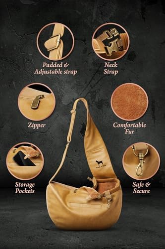Noah & Paw Dog Sling Carrier for Small Dogs 3-10lb, Dog Sling for Small Dogs and Cats, Dog Carrier with Adjustable Padded Strap, Vegan Leather Lined with Fur, 3X Safety Features, Machine Washable - Image 5